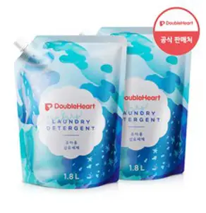 더블하트 유아용 섬유세제 리필 1L 유아 세제, 1.8L, 2개