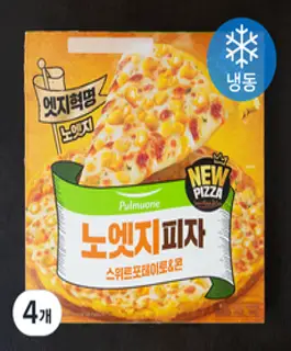 풀무원 노엣지피자 스위트포테이토&콘 (냉동), 4개, 365g